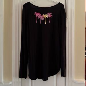 Lilly Pulitzer Kerah Long Sleeve Luxletic Lounge T Onyx Size M